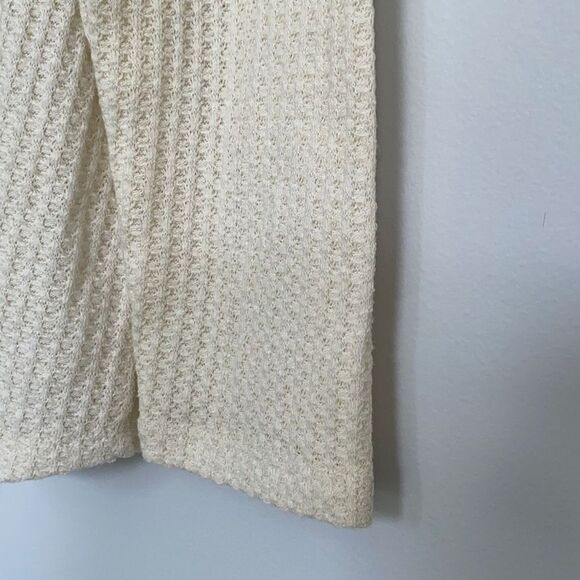 Soft Surroundings Ivory Cream Waffle Knit Long Sleeve Button Shirt Cardigan PL N - Picture 4 of 11